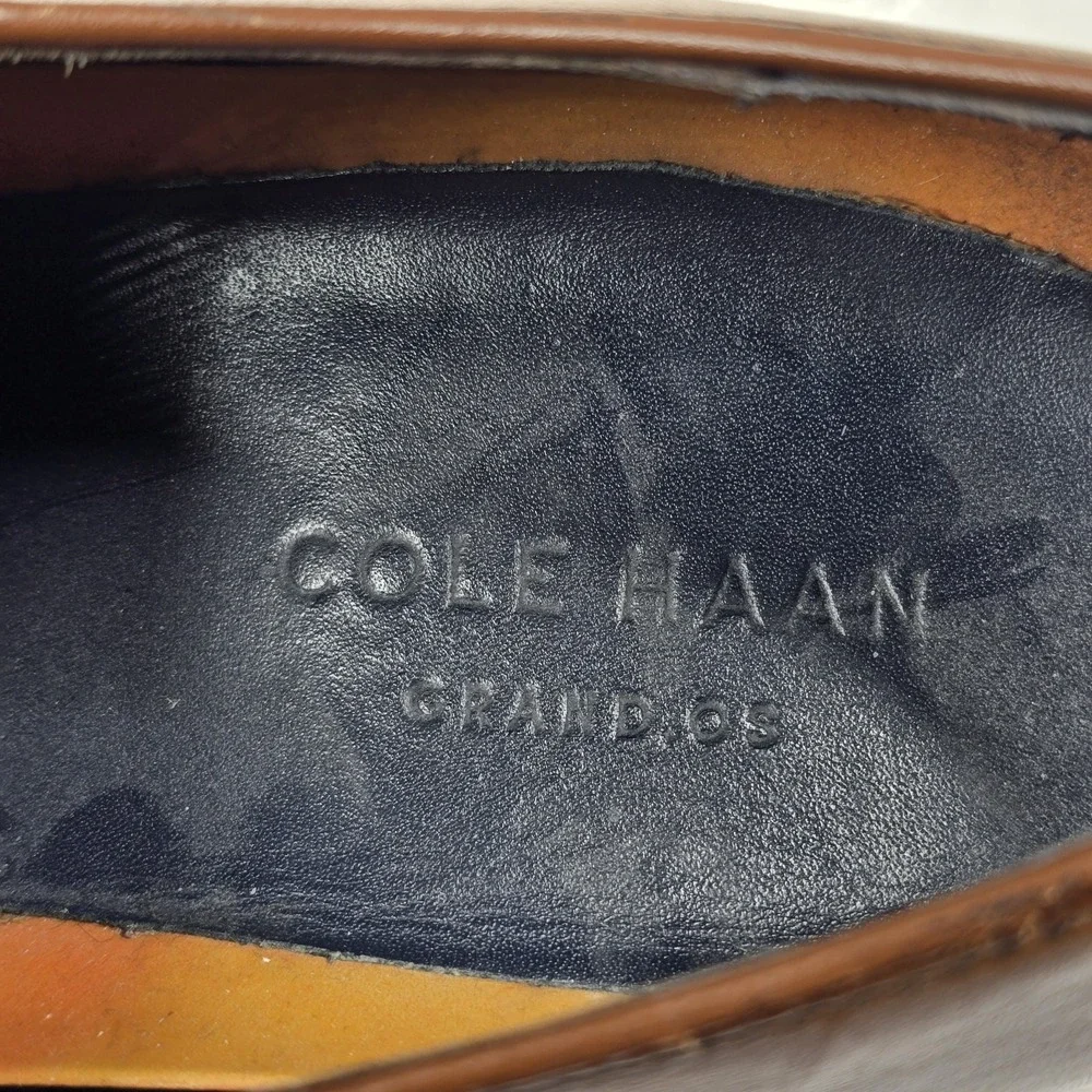 Cole Haan Shoes Mens 12M British Tan Leather Cap Toe Oxford Derby Grand OS C1163